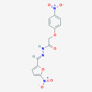molecular formula C13H10N4O7 B451253 N'-({5-nitro-2-furyl}methylene)-2-{4-nitrophenoxy}acetohydrazide 