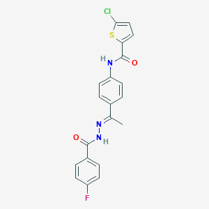 5-chloro-N-{4-[N-(4-fluorobenzoyl)ethanehydrazonoyl]phenyl}-2-thiophenecarboxamide