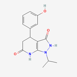 molecular formula C15H17N3O3 B4512542 4-(3-hydroxyphenyl)-1-isopropyl-4,7-dihydro-1H-pyrazolo[3,4-b]pyridine-3,6(2H,5H)-dione 