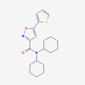 molecular formula C20H26N2O2S B4512567 N,N-dicyclohexyl-5-(2-thienyl)-3-isoxazolecarboxamide 