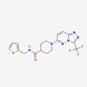 molecular formula C17H17F3N6O2 B4512568 N-(2-furylmethyl)-1-[3-(trifluoromethyl)[1,2,4]triazolo[4,3-b]pyridazin-6-yl]-4-piperidinecarboxamide 