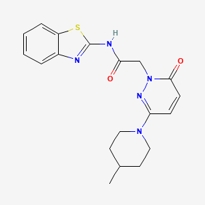 molecular formula C19H21N5O2S B4512581 N-1,3-benzothiazol-2-yl-2-[3-(4-methyl-1-piperidinyl)-6-oxo-1(6H)-pyridazinyl]acetamide 
