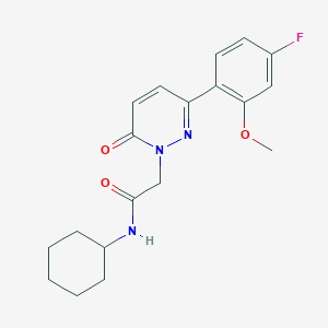 molecular formula C19H22FN3O3 B4512591 N-cyclohexyl-2-[3-(4-fluoro-2-methoxyphenyl)-6-oxo-1(6H)-pyridazinyl]acetamide 