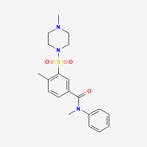 molecular formula C20H25N3O3S B4512595 N,4-dimethyl-3-[(4-methyl-1-piperazinyl)sulfonyl]-N-phenylbenzamide 