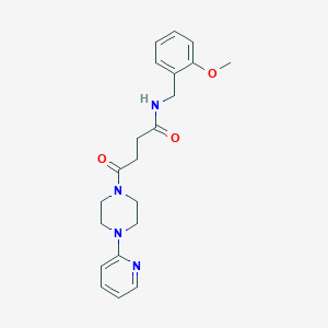 molecular formula C21H26N4O3 B4512630 N-(2-methoxybenzyl)-4-oxo-4-[4-(2-pyridinyl)-1-piperazinyl]butanamide 