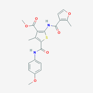 molecular formula C21H20N2O6S B451266 Methyl 5-[(4-methoxyanilino)carbonyl]-4-methyl-2-[(2-methyl-3-furoyl)amino]thiophene-3-carboxylate 