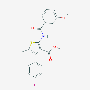 molecular formula C21H18FNO4S B451267 Methyl 4-(4-fluorophenyl)-2-[(3-methoxybenzoyl)amino]-5-methyl-3-thiophenecarboxylate 