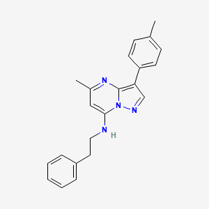 molecular formula C22H22N4 B4512676 5-methyl-3-(4-methylphenyl)-N-(2-phenylethyl)pyrazolo[1,5-a]pyrimidin-7-amine 