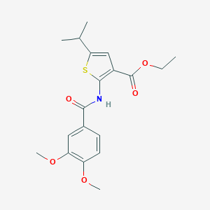 molecular formula C19H23NO5S B451268 Ethyl 2-[(3,4-dimethoxybenzoyl)amino]-5-isopropyl-3-thiophenecarboxylate 