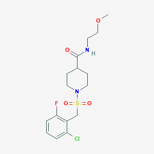molecular formula C16H22ClFN2O4S B4512683 1-[(2-chloro-6-fluorobenzyl)sulfonyl]-N-(2-methoxyethyl)-4-piperidinecarboxamide 