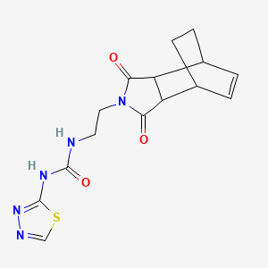 molecular formula C15H17N5O3S B4512709 N-[2-(1,3-dioxo-1,3,3a,4,7,7a-hexahydro-2H-4,7-ethanoisoindol-2-yl)ethyl]-N'-1,3,4-thiadiazol-2-ylurea 