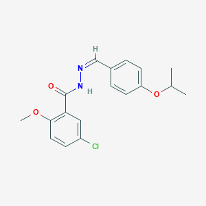 molecular formula C18H19ClN2O3 B451274 5-chloro-N'-(4-isopropoxybenzylidene)-2-methoxybenzohydrazide 