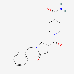 molecular formula C18H23N3O3 B4512741 1-[(1-benzyl-5-oxo-3-pyrrolidinyl)carbonyl]-4-piperidinecarboxamide 