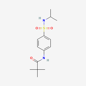 molecular formula C14H22N2O3S B4512744 N-{4-[(isopropylamino)sulfonyl]phenyl}-2,2-dimethylpropanamide 