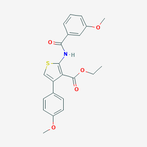 molecular formula C22H21NO5S B451275 Ethyl 2-[(3-methoxybenzoyl)amino]-4-(4-methoxyphenyl)thiophene-3-carboxylate 