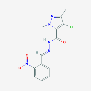 4-chloro-N'-{2-nitrobenzylidene}-1,3-dimethyl-1H-pyrazole-5-carbohydrazide