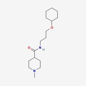 molecular formula C16H30N2O2 B4512783 N-[3-(cyclohexyloxy)propyl]-1-methyl-4-piperidinecarboxamide 