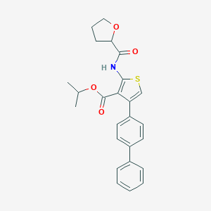 molecular formula C25H25NO4S B451279 Propan-2-yl 4-(biphenyl-4-yl)-2-[(tetrahydrofuran-2-ylcarbonyl)amino]thiophene-3-carboxylate 