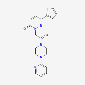 molecular formula C19H19N5O2S B4512791 2-{2-oxo-2-[4-(2-pyridinyl)-1-piperazinyl]ethyl}-6-(2-thienyl)-3(2H)-pyridazinone 