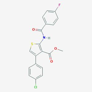 molecular formula C19H13ClFNO3S B451280 Methyl 4-(4-chlorophenyl)-2-[(4-fluorobenzoyl)amino]thiophene-3-carboxylate 
