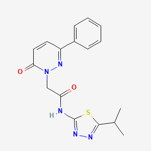 molecular formula C17H17N5O2S B4512805 N-(5-isopropyl-1,3,4-thiadiazol-2-yl)-2-(6-oxo-3-phenyl-1(6H)-pyridazinyl)acetamide 