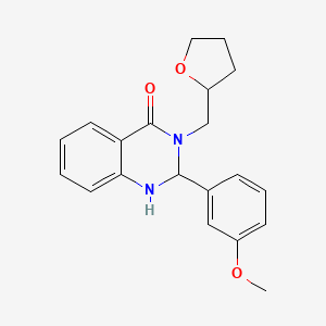 molecular formula C20H22N2O3 B4512825 2-(3-methoxyphenyl)-3-(tetrahydro-2-furanylmethyl)-2,3-dihydro-4(1H)-quinazolinone 