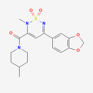 5-(1,3-benzodioxol-5-yl)-2-methyl-3-[(4-methyl-1-piperidinyl)carbonyl]-2H-1,2,6-thiadiazine 1,1-dioxide