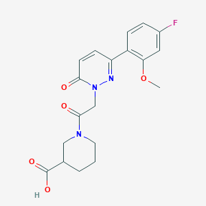 1-{[3-(4-fluoro-2-methoxyphenyl)-6-oxo-1(6H)-pyridazinyl]acetyl}-3-piperidinecarboxylic acid
