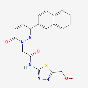 molecular formula C20H17N5O3S B4512860 N-[5-(methoxymethyl)-1,3,4-thiadiazol-2-yl]-2-[3-(2-naphthyl)-6-oxo-1(6H)-pyridazinyl]acetamide 