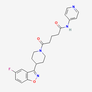 molecular formula C22H23FN4O3 B4512865 5-[4-(5-fluoro-1,2-benzisoxazol-3-yl)-1-piperidinyl]-5-oxo-N-4-pyridinylpentanamide 