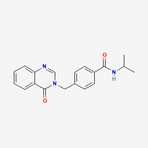 molecular formula C19H19N3O2 B4512869 N-isopropyl-4-[(4-oxo-3(4H)-quinazolinyl)methyl]benzamide 