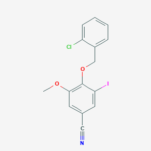 molecular formula C15H11ClINO2 B451287 4-[(2-Chlorobenzyl)oxy]-3-iodo-5-methoxybenzonitrile 