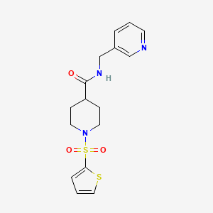 N-(3-pyridinylmethyl)-1-(2-thienylsulfonyl)-4-piperidinecarboxamide