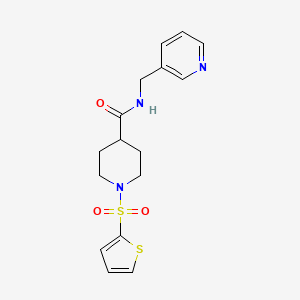 molecular formula C16H19N3O3S2 B4512874 N-(3-pyridinylmethyl)-1-(2-thienylsulfonyl)-4-piperidinecarboxamide 