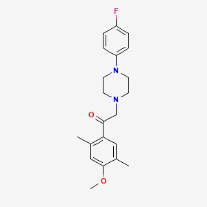 molecular formula C21H25FN2O2 B4512879 2-[4-(4-fluorophenyl)-1-piperazinyl]-1-(4-methoxy-2,5-dimethylphenyl)ethanone 
