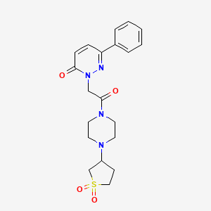 molecular formula C20H24N4O4S B4512893 2-{2-[4-(1,1-dioxidotetrahydro-3-thienyl)-1-piperazinyl]-2-oxoethyl}-6-phenyl-3(2H)-pyridazinone 