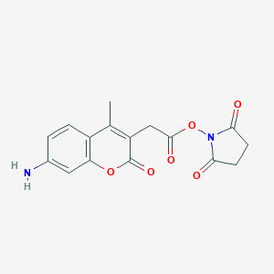 molecular formula C16H14N2O6 B045129 7-氨基-4-甲基-3-香豆素乙酸N-琥珀酰亚胺酯 CAS No. 113721-87-2