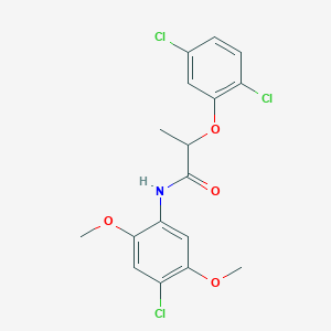 molecular formula C17H16Cl3NO4 B451292 N-(4-chloro-2,5-dimethoxyphenyl)-2-(2,5-dichlorophenoxy)propanamide 