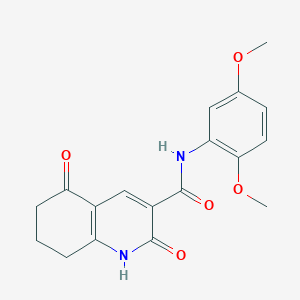 molecular formula C18H18N2O5 B4512930 N-(2,5-dimethoxyphenyl)-2,5-dioxo-1,2,5,6,7,8-hexahydro-3-quinolinecarboxamide 