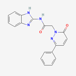 molecular formula C19H15N5O2 B4512945 N-1H-benzimidazol-2-yl-2-(6-oxo-3-phenyl-1(6H)-pyridazinyl)acetamide 