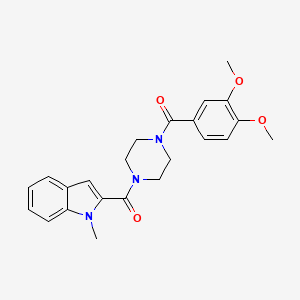 molecular formula C23H25N3O4 B4512974 2-{[4-(3,4-dimethoxybenzoyl)-1-piperazinyl]carbonyl}-1-methyl-1H-indole 