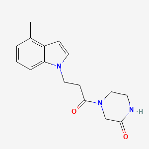 molecular formula C16H19N3O2 B4512982 4-[3-(4-methyl-1H-indol-1-yl)propanoyl]-2-piperazinone 