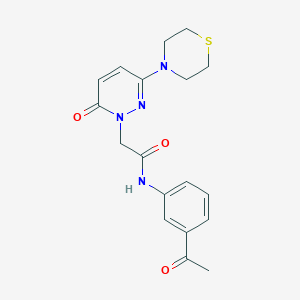 molecular formula C18H20N4O3S B4512989 N-(3-acetylphenyl)-2-[6-oxo-3-(4-thiomorpholinyl)-1(6H)-pyridazinyl]acetamide 