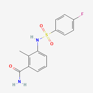 molecular formula C14H13FN2O3S B4512992 3-{[(4-fluorophenyl)sulfonyl]amino}-2-methylbenzamide 