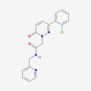 molecular formula C18H15ClN4O2 B4512997 2-[3-(2-chlorophenyl)-6-oxo-1(6H)-pyridazinyl]-N-(2-pyridinylmethyl)acetamide 