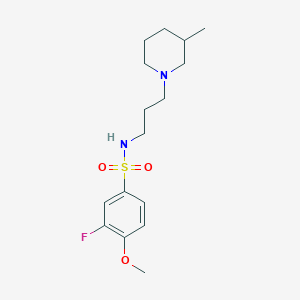 molecular formula C16H25FN2O3S B4513027 3-fluoro-4-methoxy-N-[3-(3-methyl-1-piperidinyl)propyl]benzenesulfonamide 