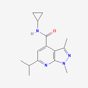 molecular formula C15H20N4O B4513039 N-cyclopropyl-6-isopropyl-1,3-dimethyl-1H-pyrazolo[3,4-b]pyridine-4-carboxamide 