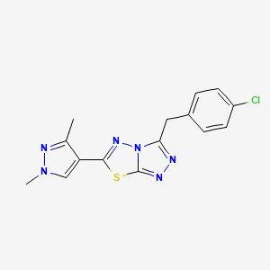 molecular formula C15H13ClN6S B4513041 3-(4-chlorobenzyl)-6-(1,3-dimethyl-1H-pyrazol-4-yl)[1,2,4]triazolo[3,4-b][1,3,4]thiadiazole 