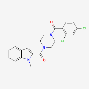 molecular formula C21H19Cl2N3O2 B4513043 2-{[4-(2,4-dichlorobenzoyl)-1-piperazinyl]carbonyl}-1-methyl-1H-indole 