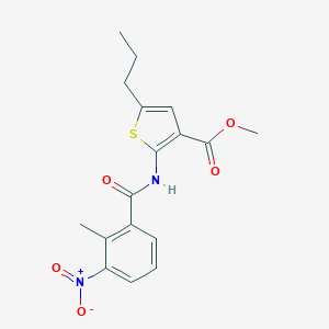 molecular formula C17H18N2O5S B451305 Methyl 2-({3-nitro-2-methylbenzoyl}amino)-5-propylthiophene-3-carboxylate 